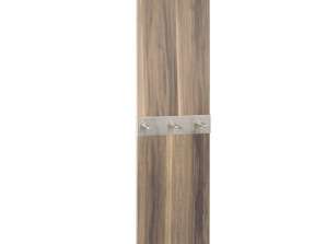 Wall-Mounted Haku Wooden Coat Rack in Walnut Brown, 192cm - Elegant Home Storage Solution