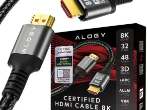Кабель HDMI 2.1 Alogy 2m 4K 8K PREMIUM COPPER ULTRA High Speed 60 Гц 48 ГБ