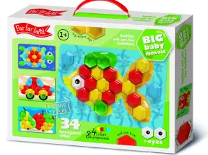 Großes Babymosaik FISH 34 Stück (sechseckige Chips) für Kinder 1+