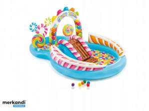 Candy Water Playground Pool - distracție gonflabilă cu tobogane și jocuri pentru copii