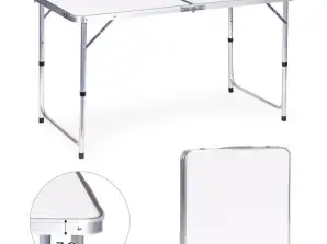 TABLE DE CAMPING PLIANTE BLANCHE durable et réglable pour les activités de plein air