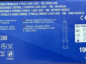 1 ml kærtegn Luer Lock engangssprøjter af høj kvalitet - steril medicinsk forsyning med lang holdbarhed