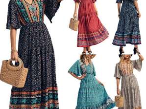 Pacote variado de vestidos boêmios por atacado - Comprar online