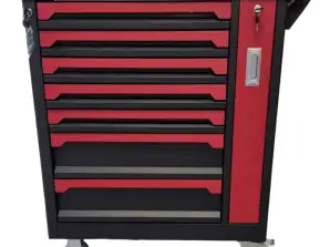 Workshop trolleys filled 6 out of 7 drawers| Black & Red | B7-001
