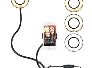 Fotografisk LED Selfie Ring Light Alogy telefonholder