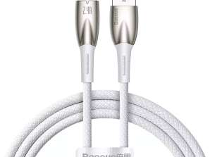 Baseus Glimmer Series USB A Lightning cablu 480Mbps 2.4A 1m alb