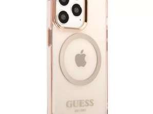 Guess Case GUHMP13XHTCMP, skirtas iPhone 13 Pro Max 6 7 colių kietas dėklas Gold Outl