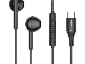 Vipfan M18 USB C Žice slušalke črne