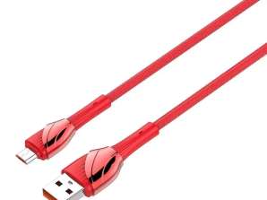 USB Micro USB kabelis LDNIO LS661 1m 30W sarkans