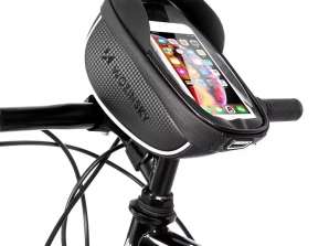 Wozinsky Saco de bicicleta para guidão com capa de telefone 1 l preto WB