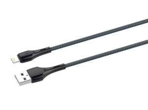 Светкавичен USB кабел LDNIO LS522 2m сив син