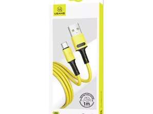 USAMS-kabel U52 USB C 2A hurtigladning 1m gul