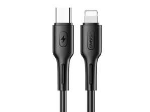 USAMS kábel U43 USB C Lightning 30W PD 1.2m fekete