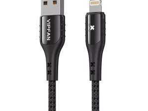 USB laidas Lightning Vipfan Colorful X13 3A 1.2m juoda