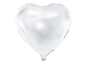 Folie ballong Hjerte hvit 45cm
