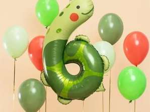 Fólia ballon születésnapi száma "6" Teknős 57x86 cm