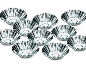 Baking molds for shortbread muffins 7cm 10 pieces silver