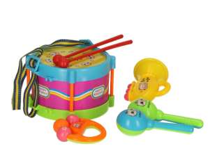 Hudobné nástroje pre deti Bicie hrkálky sada 7 kusov