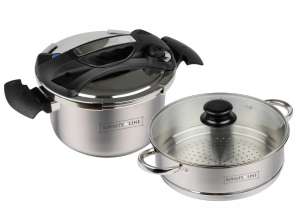 Royalty Line RL PC6LC: 4 in 1 Pressure Cooker & Couscous Steamer   6L