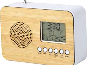 Wellys GD 160643: Bamboo Radio and Alarm Clock