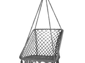 GARDEN SWING WITH A BACKREST HANGING ARMCHAIR GRAY