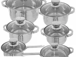 Messi Verona - Роскошный набор посуды - Нержавеющая сталь - 12 предметов - 9-слойное основание