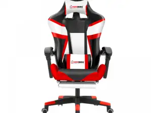 Herzberg HG 8082: Háromszínű gamer és irodai szék T alakú Accent Red