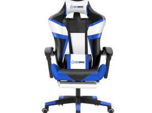 Herzberg HG 8082: Trijų spalvų žaidimų ir biuro kėdė su T formos akcentu mėlyna