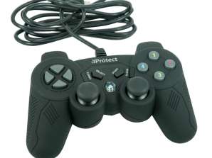 Controler iProtect PlayStation 3 SmoothTouch cu cablu încorporat Negru