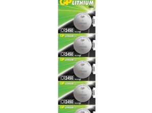 GP Battery  CR2450  Lithium coin  CR2450 7U5  5 batteries / blister  3