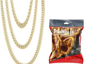 Zlata veriga omejevalne verige približno 50 cm Zlata veriga kot rapper gangster fokuhila dodatki 80-jih 90-let karnevalski karneval