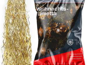 Gold Lametta Stanniol Metal Technology täuschend echt als Deko Dekoration zu Weihnachten