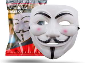 Vendetta Mask - Anonyme - Accessoire de costume pour femme, homme, enfant pour Halloween & Carnaval