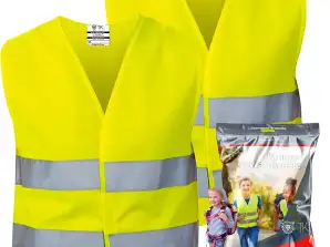 2x Gilet de sécurité enfant jaune 3 -10 ans - Garçons & filles - Gilet de sécurité accident 2024