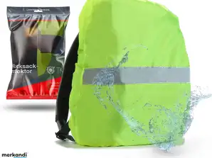 Universal Rucksackschutz ca. 55x55 cm wasserdicht für Schulranzen - Regenschutz Regencape Regenhülle - ultrahell & starkreflektierend