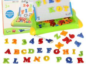 Educational magnetic board for learning numbers letters green