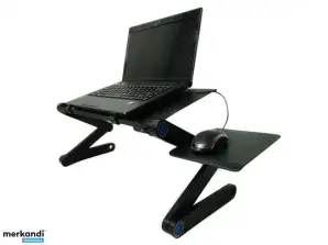 Adjustable aluminum folding desk Alogy table with fan on l