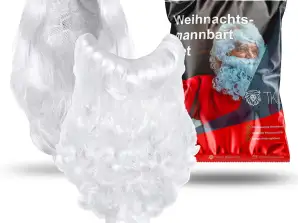 2 in 1 Weihnachtsmannbart mit Perücke - Nikolausbart Bart weiß - zum Verkleiden als Nikolaus Weihnachtsmann Santa - Weihnachten