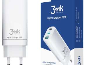 Chargeur mural 3mk Hyper Chargeur 65W 2x USB C Type C USB QC 65W