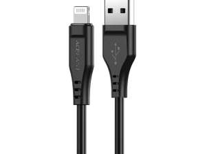 Acefast MFI USB Lightning Kabel 1 2m 2 4A Zwart C3 02 zwart