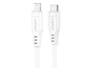 Acefast USB MFI Kablosu Tip C Yıldırım 1 2m 30W 3A Beyaz C3 01 whi