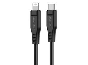 Acefast USB MFI Kablosu Tip C Yıldırım 1 2m 30W 3A Siyah C3 01 bl