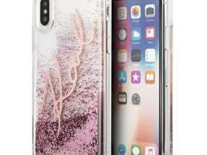 Karl Lagerfeld KLHCPXTRKSRG iPhone X / Xs ouro rosa / ouro rosa Glitter