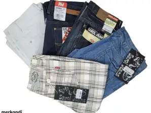 Lager nya byxor Jeans, kvinnor och män modeller