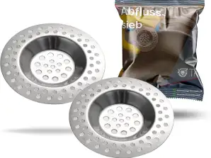 2pcs Universal Premium Drain Strainer - Hair Strainer & Hair Catcher for Shower, Bathtub, Kitchen, Sink - Stainless Steel Drain Cover