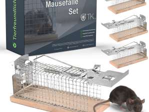 3X Set Animal Friendly - Wooden Mousetrap Live - Mouse Trap - Live Trap Mouse & Rat Cage Trap with Bait Fixation