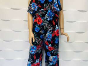 Women's summer jumpsuit - Spanish with a wide leg. Print-flowers. Category A