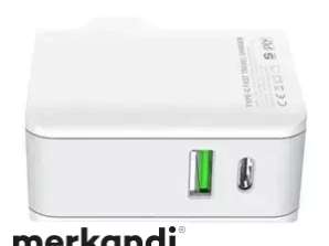 Зарядное устройство переменного тока LDNIO A4403C USB C 20 Вт USB C кабель Lightni