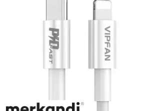 USB C cable for Lightning Vipfan P01 3A PD 1m white