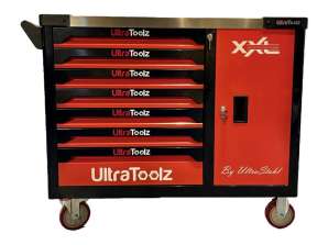 Ultratoolz Professional Werkzeugwagen XXL (sechs Fächer) | 287 STÜCK | Rot | Jetzt in Holland auf Lager!!!